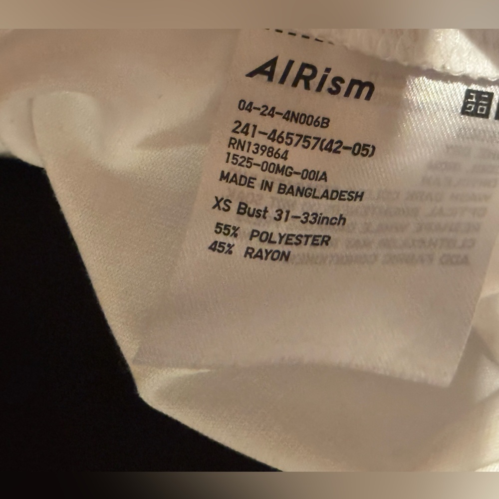 Uniqlo Airism Drape T-Shirt, Short Sleeve Top, White, XS - Picture 7 of 16